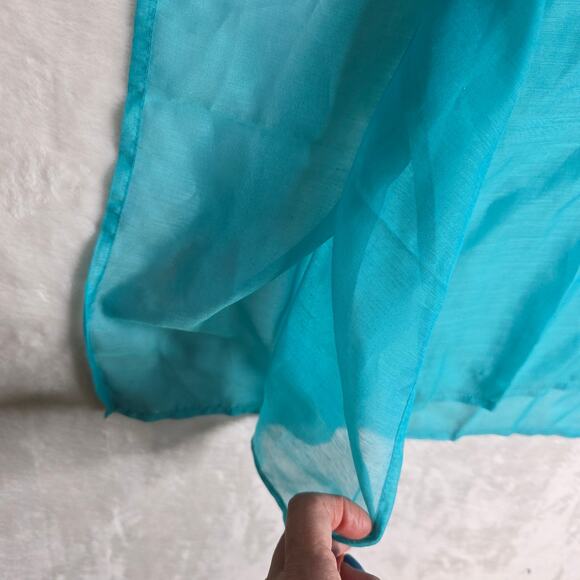 ECho Design NWT OneSize TURQUOISE blue Swimcover. Sheer. Delicate. Sexy. Classy - Picture 13 of 15